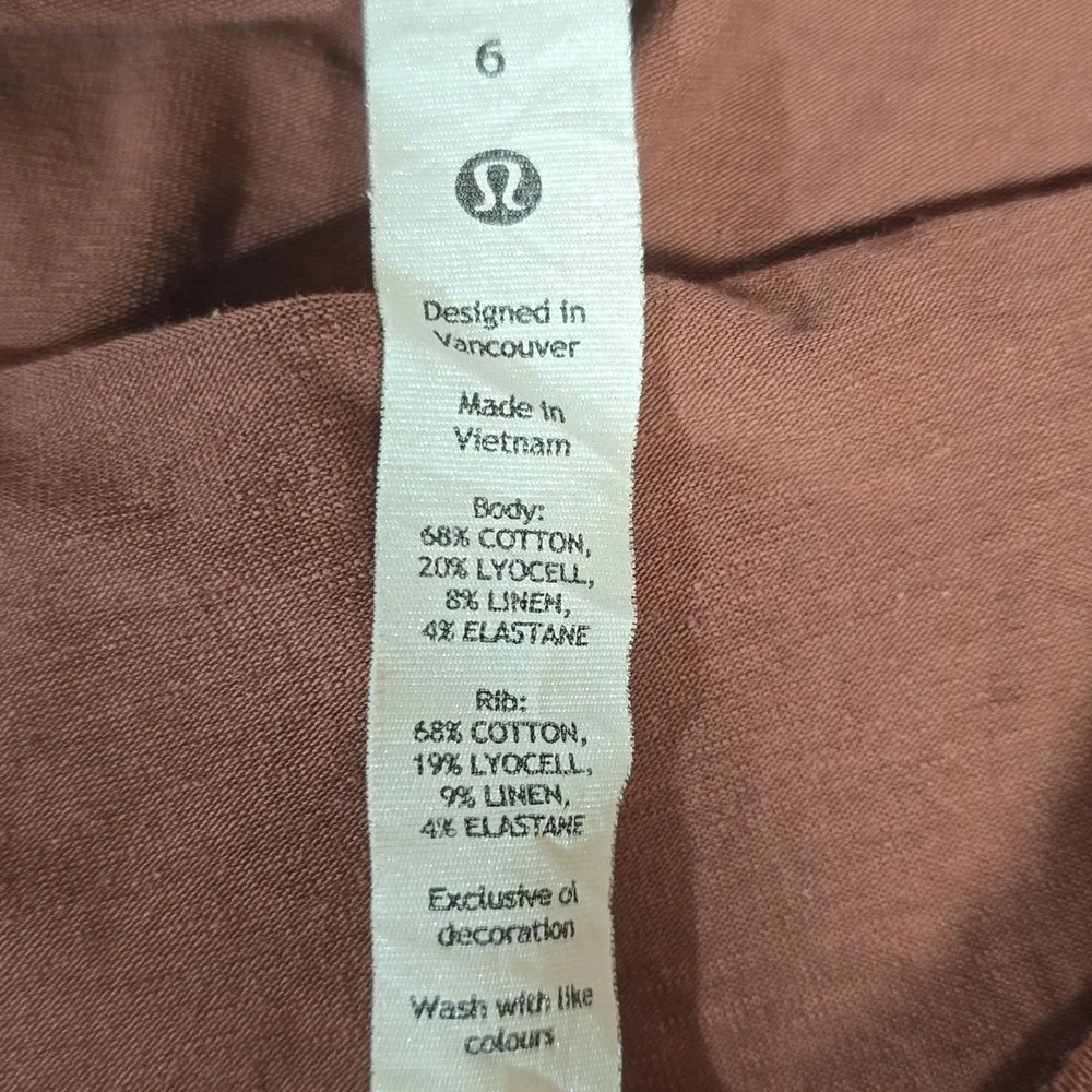 Lululemon Classic-Fit Cotton-Blend Scoop Dress Ancient Copper Size 6